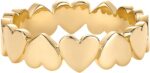 PAVOI 14K Gold Plated Heart Stackable Rings for Women | Love Valentines Statement Chunky Signet Ring Band | Friendship Rings - Image 4