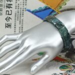 Keleny Gemstones Semi Precious 15mm Square Grain Faceted Beaded Stretch Bangle 7.5 Inch Unisex - Image 4