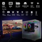 STGAubron Gaming Desktop PC Computer, AMD Athlon 3000G 3.5GHz, Radeon RX 590 8G, 16G DDR4, 512G SSD, WiFi, BT 5.0, RGB Fan x3, Windows 11 Home - Image 4