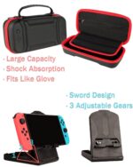 Switch Accessories - Family Bundle Accessories for Nintendo Switch, Carry Case& Screen Protector,4 Pack Joy Con Grips and Steering Wheels, Case Cover,Stand Mount,Joy Con Charger and More - Image 6