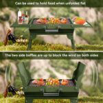 Portable Charcoal Grill Foldable Grills BBQ Grill Charcoal Small Grill for Travel, Camping, Outdoor Cooking, Backyard, Hiking, Patio Garden, Picnics, Green - Image 8