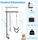 Dog Grooming Arm with Clamp, 38.5" Adjustable Pet Grooming Table Arm with Non-Slip Mat Pad, Foldable Dog Grooming Stand with Loop Noose and No-Sit Haunch Holders for Small Medium Dogs at Home - Image 3