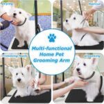 Dog Grooming Arm with Clamp, 38.5" Adjustable Pet Grooming Table Arm with Non-Slip Mat Pad, Foldable Dog Grooming Stand with Loop Noose and No-Sit Haunch Holders for Small Medium Dogs at Home - Image 7
