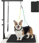 Dog Grooming Arm with Clamp, 38.5" Adjustable Pet Grooming Table Arm with Non-Slip Mat Pad, Foldable Dog Grooming Stand with Loop Noose and No-Sit Haunch Holders for Small Medium Dogs at Home - Image 10