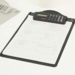 Plastic A4 Clipboard with Calculator Writing Pad File Folders Document Holder School Office Stationery Supplies Calculators Large Display Solar Power - Image 9