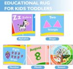 ABC Round Kids Rug for Playroom,4ft Alphabet Small Classroom Rug,Educational Kids Play Mat With Number Shape Animal Season,Learning Area Rug for Nursery Bedroom Kidsroom,Colorful Non-Slip Washable - Image 4