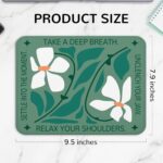 Boho Floral Mental Health Mouse Pad, Anxiety Relief Gifts, Meditation Gifts for Women, Dark Green Mouse Pads for Work Wireless Mouse Computers Laptop Desk Accessories, 9.5x7.9 Inch - Image 4