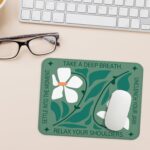 Boho Floral Mental Health Mouse Pad, Anxiety Relief Gifts, Meditation Gifts for Women, Dark Green Mouse Pads for Work Wireless Mouse Computers Laptop Desk Accessories, 9.5x7.9 Inch - Image 5