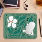 Boho Floral Mental Health Mouse Pad, Anxiety Relief Gifts, Meditation Gifts for Women, Dark Green Mouse Pads for Work Wireless Mouse Computers Laptop Desk Accessories, 9.5x7.9 Inch - Image 7