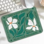 Boho Floral Mental Health Mouse Pad, Anxiety Relief Gifts, Meditation Gifts for Women, Dark Green Mouse Pads for Work Wireless Mouse Computers Laptop Desk Accessories, 9.5x7.9 Inch - Image 8