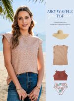 SHEWIN Summer Women Waffle Knit Tops Multicolor Fabric Shirts Business Casual Dressy 2026 - Image 5