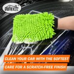 HOMEXCEL Car Wash Mitt, 2PK Chenille Microfiber Wash Mitt, Scratch-Free & Lint-Free, Rich Foam, Highly Absorbent, Double Sided, Perfect for Car Washing and Detailing, 10.2" x 6.7 ", Green - Image 3