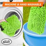 HOMEXCEL Car Wash Mitt, 2PK Chenille Microfiber Wash Mitt, Scratch-Free & Lint-Free, Rich Foam, Highly Absorbent, Double Sided, Perfect for Car Washing and Detailing, 10.2" x 6.7 ", Green - Image 7