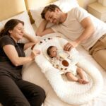 Portable Baby Lounger,Infant Lounge Anti spit Wedge Pillow,Soft and Comfortable Removable Cover, Newborn Babies Essentials Foldable Infant Lounge (Brown Bear) - Image 5