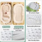 Portable Baby Lounger,Infant Lounge Anti spit Wedge Pillow,Soft and Comfortable Removable Cover, Newborn Babies Essentials Foldable Infant Lounge (Brown Bear) - Image 7