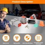 482 PCS DT Deutsch Connector Kit with 2 3 4 6 8 12 Pin Waterproof Automotive Electrical Connectors, Includes Deutsch Crimping Tool & Removal Tool, Size 16 Solid Contacts (14-20AWG) - Image 8