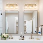 Bathroom Vanity Light Fixture 3-Light - Vanity Lights for Bathroom with Crystal Shade Gold Metal, Easy Install No Drilling Needed, Shadow-Free Illumination for Modern Bathroom Mirror Decor - Image 4