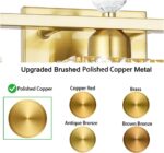 Bathroom Vanity Light Fixture 3-Light - Vanity Lights for Bathroom with Crystal Shade Gold Metal, Easy Install No Drilling Needed, Shadow-Free Illumination for Modern Bathroom Mirror Decor - Image 6