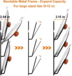 2 Pack Pot Lid Organizer Rack, 6-Tier Pot Lids Holder for Cabinet Door/Wall, No Drilling Adhesive Wall/Door Mounted Rustproof Pot and Pan Cover for Kitchen Storage, Classic Black - Image 3