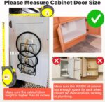 2 Pack Pot Lid Organizer Rack, 6-Tier Pot Lids Holder for Cabinet Door/Wall, No Drilling Adhesive Wall/Door Mounted Rustproof Pot and Pan Cover for Kitchen Storage, Classic Black - Image 4