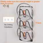 2 Pack Pot Lid Organizer Rack, 6-Tier Pot Lids Holder for Cabinet Door/Wall, No Drilling Adhesive Wall/Door Mounted Rustproof Pot and Pan Cover for Kitchen Storage, Classic Black - Image 5