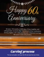 60th Wedding Anniversary Crystal Quartz Clock,60 Years of Marriage Gift,Happy Diamond Anniversary Decoration Gift,for Parents,Grandparents,Couple - Image 7