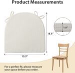 Chair Cushions for Dining Chairs Set of 4, Non-Slip Kitchen Chair Pads with Ties, High-Resilience Foam Seat Cushions, Removable Washable Cover, Beige - Image 6