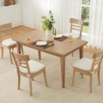 Chair Cushions for Dining Chairs Set of 4, Non-Slip Kitchen Chair Pads with Ties, High-Resilience Foam Seat Cushions, Removable Washable Cover, Beige - Image 8