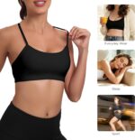 Spaghetti Strap Padded Sports Bras for Women - Y Back Yoga Workout Tops (3 Pack) - Image 6