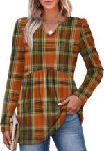 WIHOLL Womens Tops Long Sleeve Fall Shirts Babydoll Peplum Tops for Women V Neck Tunic Dressy Casual Blouses - Image 4