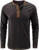 Men's Henley Shirts Raglan Long Sleeve Casual Slim Fit Lightweight Fashion T-Shirts - Image 4
