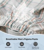 DAVID ARCHY Mens Pajama Pants Soft Cotton Plaid Sleepwear, Comfy Lounge Woven Pajamas Bottoms PJ Pant for Men, 3 pack - Image 3