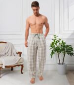 DAVID ARCHY Mens Pajama Pants Soft Cotton Plaid Sleepwear, Comfy Lounge Woven Pajamas Bottoms PJ Pant for Men, 3 pack - Image 5