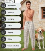DAVID ARCHY Mens Pajama Pants Soft Cotton Plaid Sleepwear, Comfy Lounge Woven Pajamas Bottoms PJ Pant for Men, 3 pack - Image 6