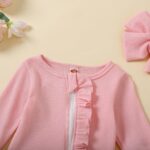 Cute Floral Floral Print Long Sleeve Infant Newborn Baby Girl Clothes Baby Girl Jumpsuit - Image 5