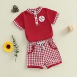 BemeyourBBs Baby Boy Summer Clothes Funny Letter T Shirt Elastic Waist Pockets Shorts Set 2 Piece Outfit - Image 4