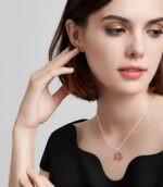 S925 Sterling Silver Birthstone Necklace for Women. Heart/Clover/Teardrop Shape Pendant. High Grade Stone with Diamond Cutting. Healing Crystal Jewelry Gifts. - Image 3