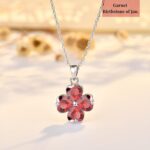 S925 Sterling Silver Birthstone Necklace for Women. Heart/Clover/Teardrop Shape Pendant. High Grade Stone with Diamond Cutting. Healing Crystal Jewelry Gifts. - Image 4