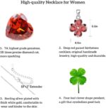 S925 Sterling Silver Birthstone Necklace for Women. Heart/Clover/Teardrop Shape Pendant. High Grade Stone with Diamond Cutting. Healing Crystal Jewelry Gifts. - Image 5