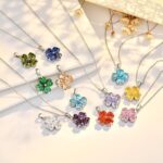 S925 Sterling Silver Birthstone Necklace for Women. Heart/Clover/Teardrop Shape Pendant. High Grade Stone with Diamond Cutting. Healing Crystal Jewelry Gifts. - Image 8
