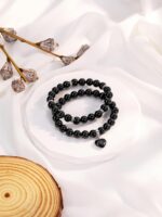 Jovivi 2pcs Healing Crystal Beaded Bracelets for Women,8mm Natural Gemstones Amethyst Stone Bracelet,Anxiety Stress Relief Heart Charm Bracelet Handmade Jewelry Gifts for Her - Image 4