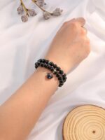 Jovivi 2pcs Healing Crystal Beaded Bracelets for Women,8mm Natural Gemstones Amethyst Stone Bracelet,Anxiety Stress Relief Heart Charm Bracelet Handmade Jewelry Gifts for Her - Image 8