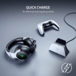 Razer Quick Charging Stand for PlayStation 5: Charge - Curved Cradle Design Matches PS5 DualSense Wireless Controller One-Handed Navigation USB Powered White (Controller Sold Separately) - Image 3