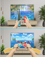 Switch Sports Accessories Bundle - HOZKAII 22 in 1 Family Accessories Kit Pack for Nintendo Switch/OLED Sports Games with Charging Dock, Game Guns, Tennis Rackets, Golf Clubs, Wrist Bands & Leg Strap - Image 5