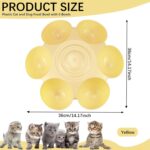 DOERDO Cat Feeding Bowl, Plastic Cat and Dog Food Bowl with 6 Bowls, Multiple Pet Dinner Feeder for Indoor Food and Water, Yellow - Image 3