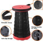 Upgraded Camp Chair,Portable Folding Stool,Folding Camp Chair,Collapsible Stool,Retractable Seat or Foot Rest,Foldable Camping Stool for Outdoor Fishing Hiking Gardening Travel BBQ -Max 400lbs (Black) - Image 4