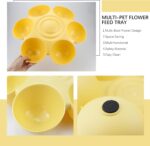 DOERDO Cat Feeding Bowl, Plastic Cat and Dog Food Bowl with 6 Bowls, Multiple Pet Dinner Feeder for Indoor Food and Water, Yellow - Image 4