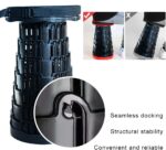 Upgraded Camp Chair,Portable Folding Stool,Folding Camp Chair,Collapsible Stool,Retractable Seat or Foot Rest,Foldable Camping Stool for Outdoor Fishing Hiking Gardening Travel BBQ -Max 400lbs (Black) - Image 6