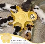DOERDO Cat Feeding Bowl, Plastic Cat and Dog Food Bowl with 6 Bowls, Multiple Pet Dinner Feeder for Indoor Food and Water, Yellow - Image 6