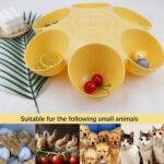 DOERDO Cat Feeding Bowl, Plastic Cat and Dog Food Bowl with 6 Bowls, Multiple Pet Dinner Feeder for Indoor Food and Water, Yellow - Image 7